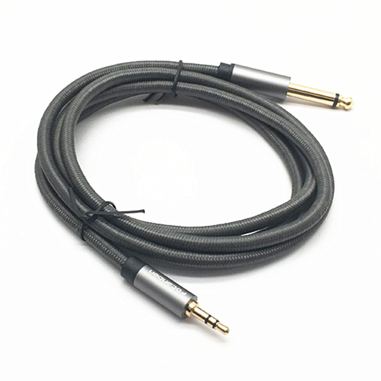 Kabel za mikrofon 3,5 mm na 6,35 mm, zlatno-pozlaćeni aluminijski kućište, pamuk mreža, Weiyida, za audio i video