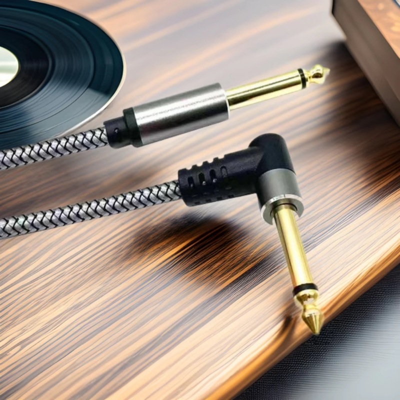 Audio kabel, model: 6.5 straight to curved; bakreni jezgra; kompatibilno s gitarom, pojačalom, miksom, digitalnom tipkovnicom; ROHS