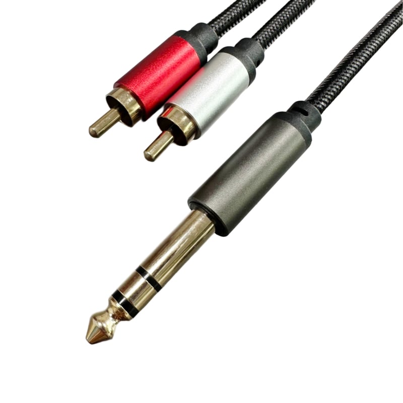 RCA audio kabel, 6.5 mm na dvostruki RCA i 6.35 mm na 2RCA – pozlaćeno, bakreno jezgro cínirano, RoHS