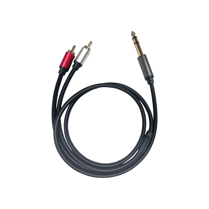 RCA audio kabel, 6.5 mm na dvostruki RCA i 6.35 mm na 2RCA – pozlaćeno, bakreno jezgro cínirano, RoHS