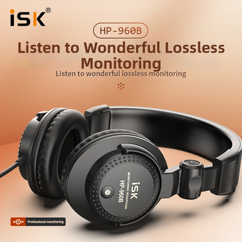 Káblový monitor na slúchadlá ISK HP-960B so zvukovou kartou – pre živé výkony, DJ mixovanie a nahrávacie štúdio; 1-ročná záruka, bez prispôsobovania