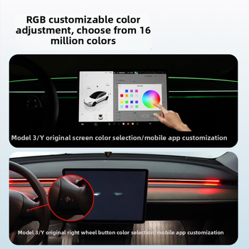 BK-060 ambientno svjetlo za Tesla Model 3/Y, središnja konzola, detekcija mrtvog kuta i inteligentno upozoravajuće svjetlo.