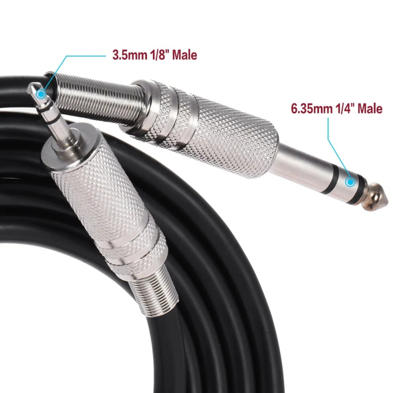 dx Audio kabel 6,5 mm na 3,5 mm, troje vodiča, bakreno jezgro, niklano, za računalnu perifernu opremu