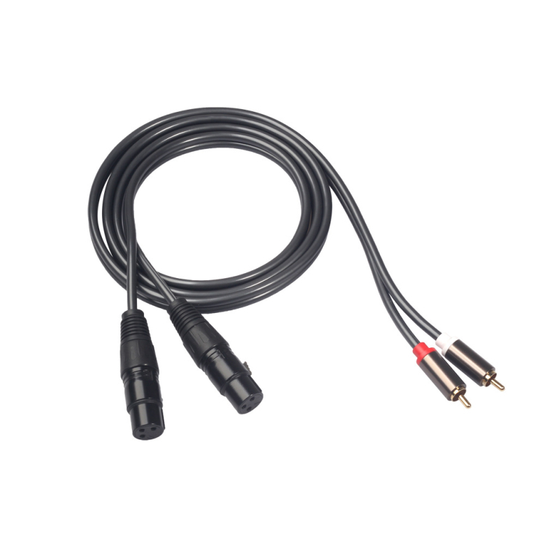 Audio kabel: 2× RCA muškim priključcima na XLR ženski, bakreni vodovi s pozlaćenim kontaktima, aluminijsko kućište i cinkovi konektori, REXLIS, model 366120-15
