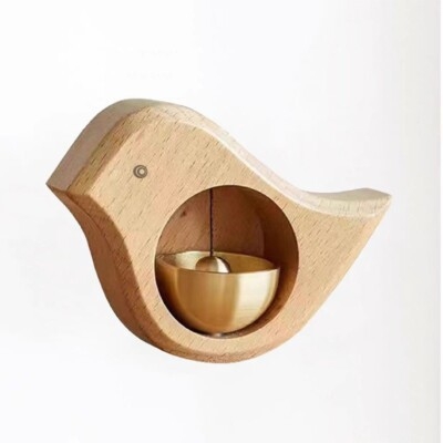 Pandantiv clopot de vânt din metal și lemn - stil modern, decor pentru dormitor și ușa de intrare, origine Zhejiang, ambalat într-o cutie