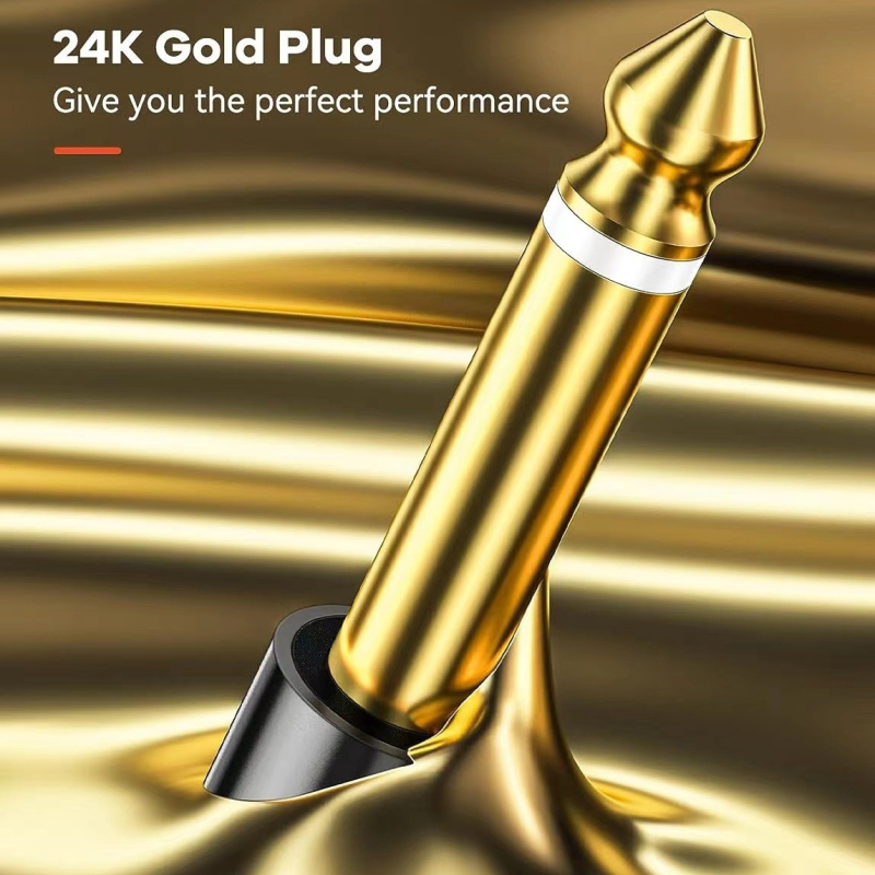 Cablu audio YHT, 3,5 mm la 6,5 mm, splitter în formă Y, conectori 1/4" și 1/8" — pentru amplificator, căști, placa de sunet, DVD, mixer