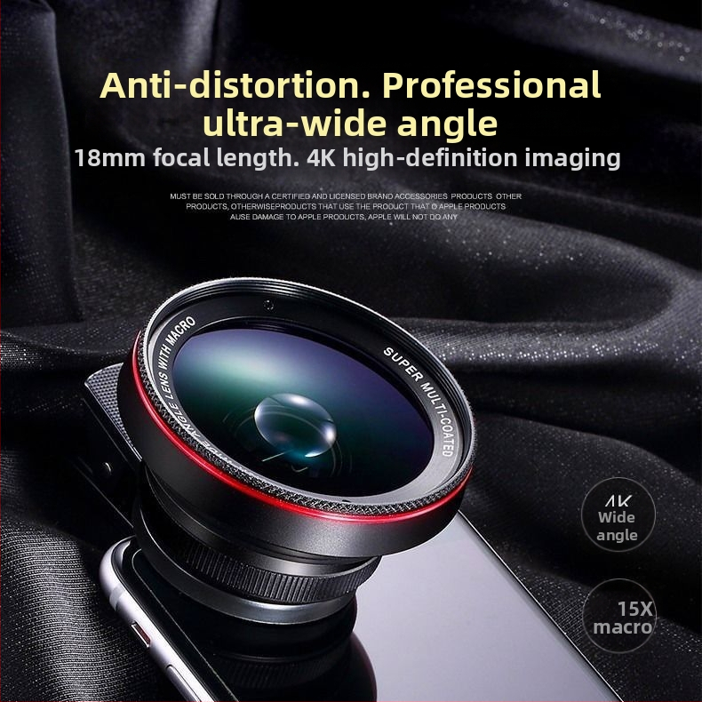 Súprava objektívov na telefón, širokoúhlý a makro, 12-in-1