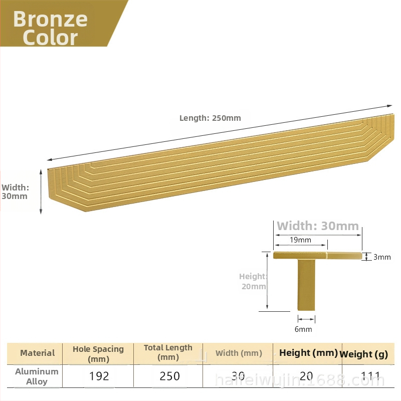 Top Resistance Drška za vrata ormarića, polukružnog oblika, za ladice i ormariće, brušena zlatno-brončana boja, novi kineski stil