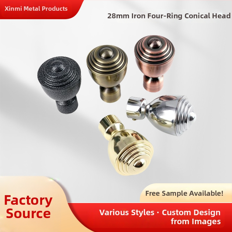 Koncové kryty na závesovú tyč, železný kužeľový koniec, pre rímsku tyč a posuvnú dráhu, moderný minimalistický štýl, prispôsobiteľné