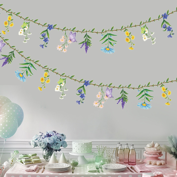 Decorațiune de spațiu: ghirlandă din hârtie cu fluturi sălbatici pe panglică pentru decor acasă