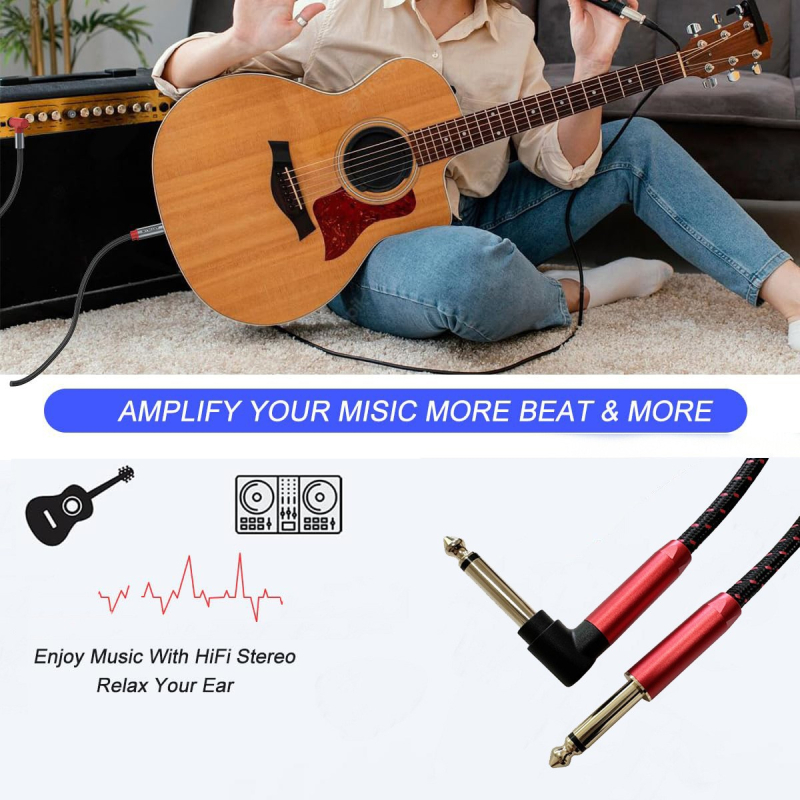Orang Red audio kabel, 2-žilni, zlatno obloženi, konektori 6,5 mm na 6,35 mm, bakar bez kisika, RoHS
