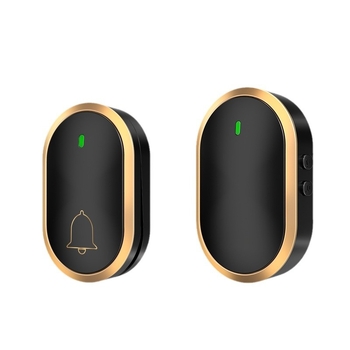 Sonerie wireless pentru ușă cu emițător autonom și receptor alimentat la priză, 110–240V, 38 tonalități polifonice, impermeabilă, rază lungă, pentru îngrijirea persoanelor vârste