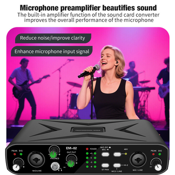 DIYO Külső USB hangkártya – professzionális, drivert nem igényel, élő közvetítésre és karaoke-ra, magas mintavételi frekvencia, kompakt keverő