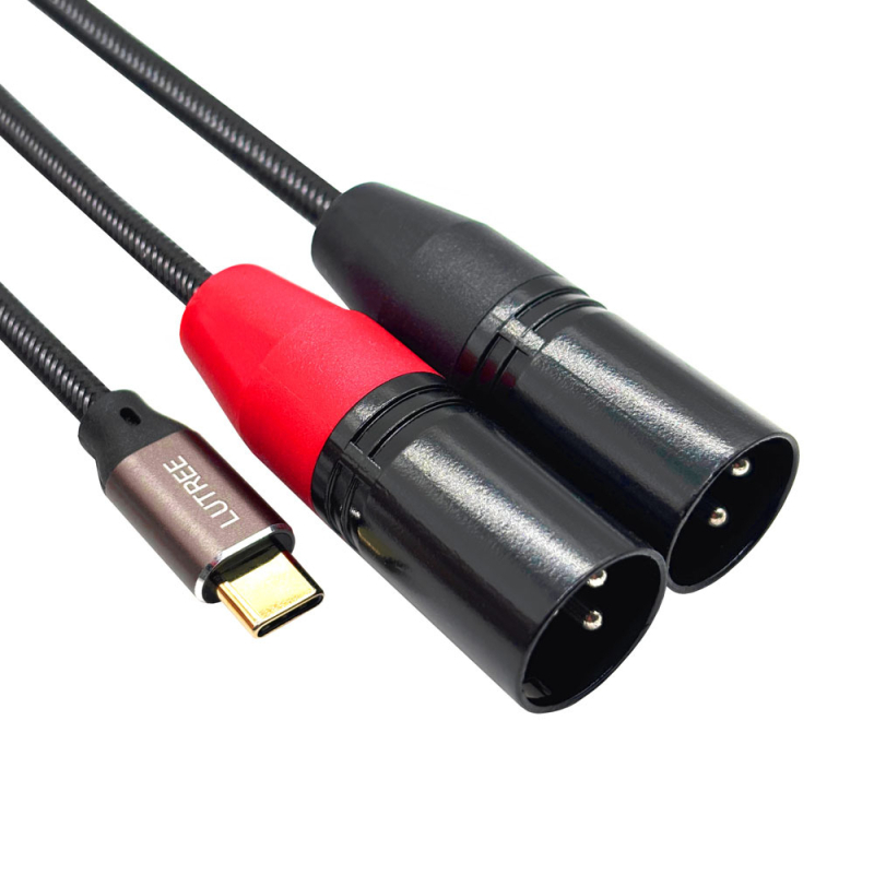 Type-C na dvostruki XLR audio kabel za digitalne uređaje – Green lan LL-XLR-0008, zlatni konektori, jezgro tinom premazano bakra, bakar bez oksidacije, ROHS