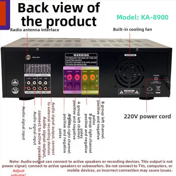 Starklok KA8900 Štvorkanálový domáci karaoke zosilňovač s viacstupňovým EQ, 1000 W, 4–16 Ω, 20–20 kHz