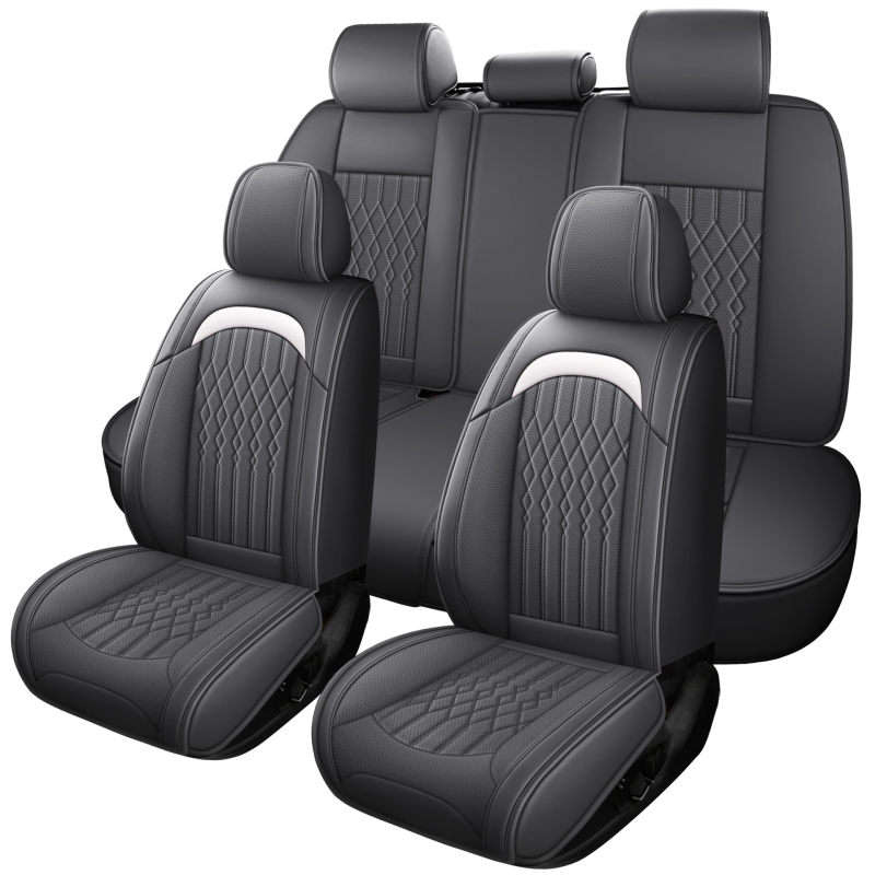 Autóülés-huzat bőrből, mind a négy évszakra, univerzális illeszkedés, szellőzés, szintetikus rost töltés
