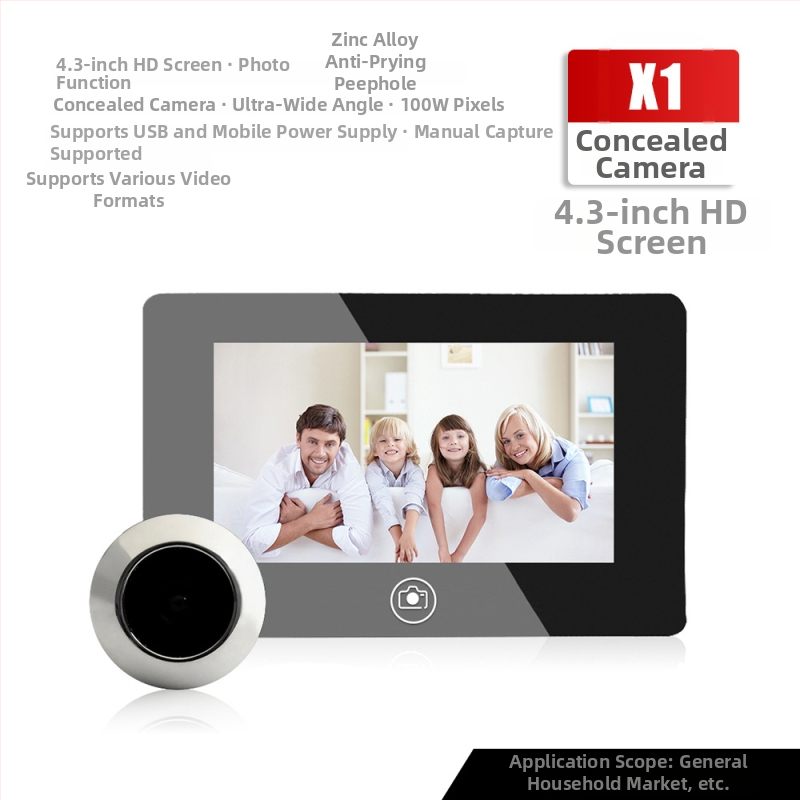 Sonerie video pentru ușă X1, alimentare încorporată, Wi-Fi, 1.5V, pentru uz casnic