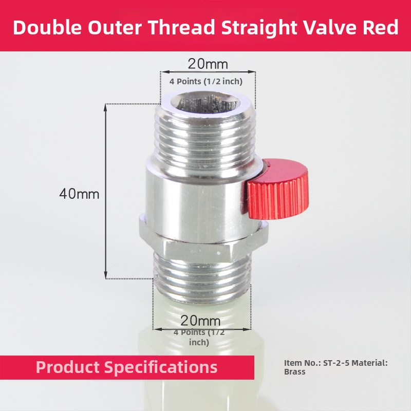 Valvă unghiulară din alamă cu filet intern și extern pentru duș, întrerupător rapid pentru furtunul de duș
