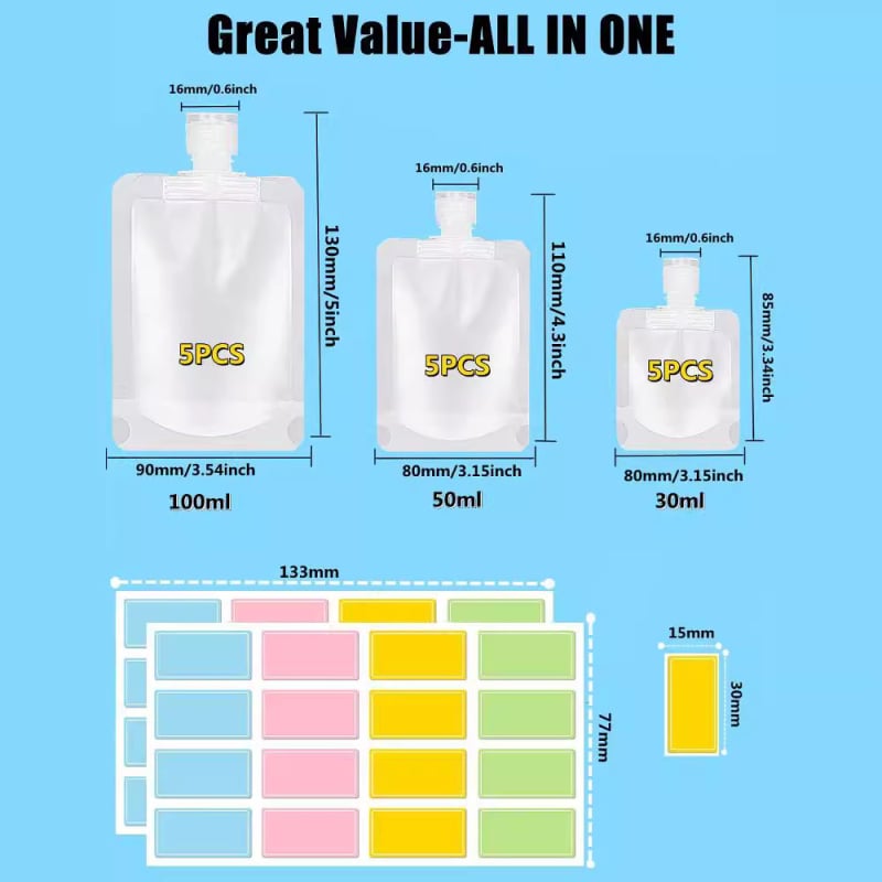 Комплект бутилки за пътуване за грим – SF365695896J, марка Other, Ефективност: Travel Bottling, Възможност за частна марка