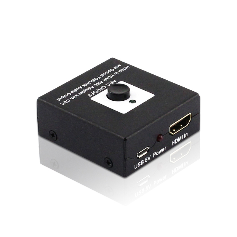 YUNZUO HY-4201-V0-A HDMI na HDMI ARC Audio Return Converter, ARC adapter, 4K/2K/1080p, daljinsko buđenje, upravljanje napajanjem, metalno kućište