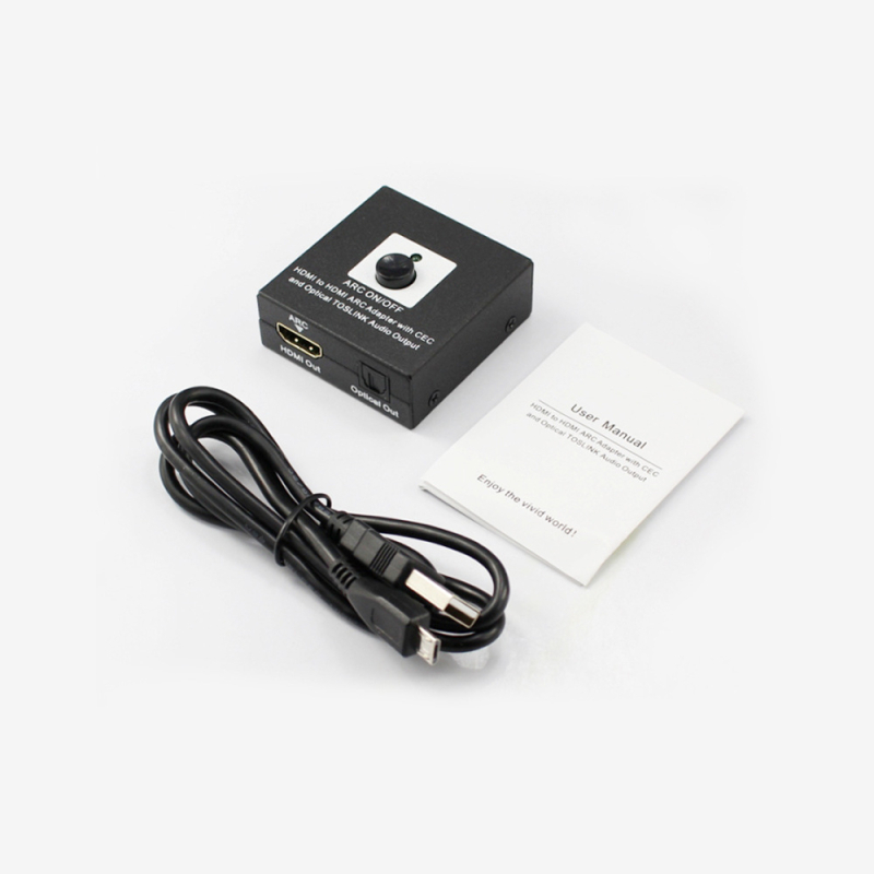 YUNZUO HY-4201-V0-A HDMI na HDMI ARC Audio Return Converter, ARC adapter, 4K/2K/1080p, daljinsko buđenje, upravljanje napajanjem, metalno kućište