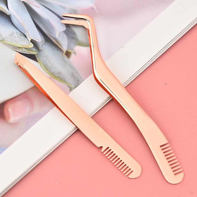 Λαβίδα βλεφαρίδων από ανοξείδωτο ατσάλι με χτένα – εργαλείο τοποθέτησης βλεφαρίδων, μη ηλεκτρικό, εργαλείο ομορφιάς