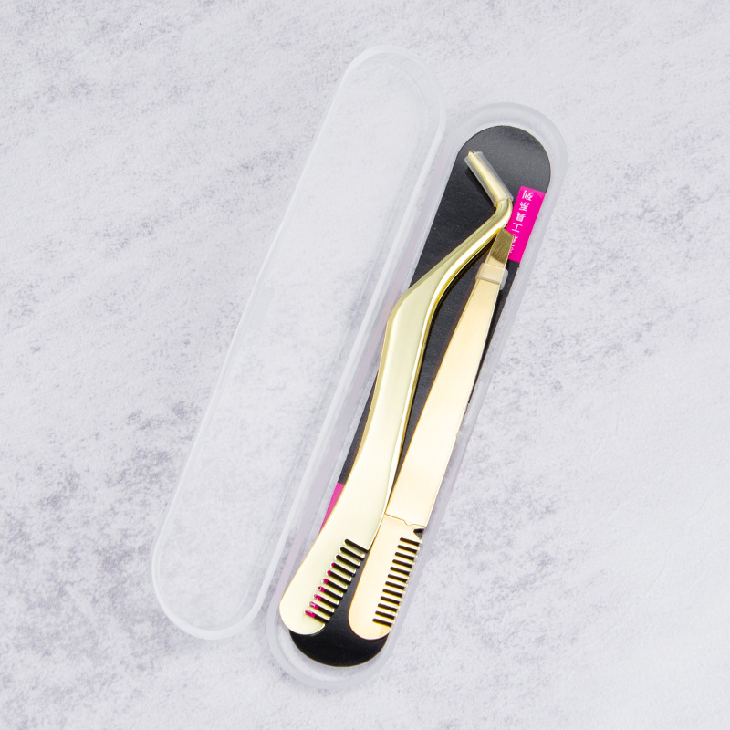 Λαβίδα βλεφαρίδων από ανοξείδωτο ατσάλι με χτένα – εργαλείο τοποθέτησης βλεφαρίδων, μη ηλεκτρικό, εργαλείο ομορφιάς