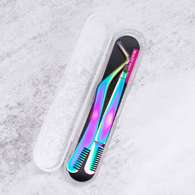 Λαβίδα βλεφαρίδων από ανοξείδωτο ατσάλι με χτένα – εργαλείο τοποθέτησης βλεφαρίδων, μη ηλεκτρικό, εργαλείο ομορφιάς