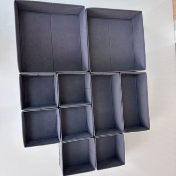 Összecsukható tároló doboz poliészterből, csíkos mintával, rekeszekkel, kapacitás 8