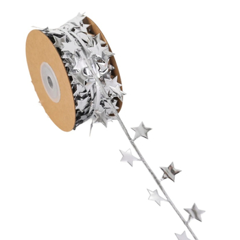 Poliészter ajándék szalag ultrahangos domborítással, karácsonyfa és ötágú csillag díszítéssel