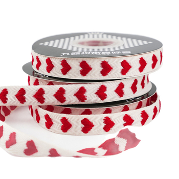 Nice Webbing Ručno izrađena pamučna vrpca s izvezenim srcem za pakiranje poklona, DIY božićna dekoracija