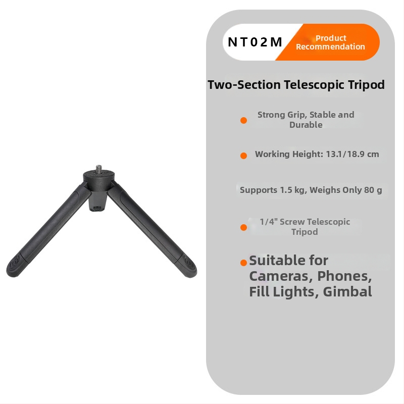 Stativ pre mobilný telefón a bezzrkadlový fotoaparát | Dve sekcie teleskopické, ABS materiál, nosnosť do 2 kg, prenosný