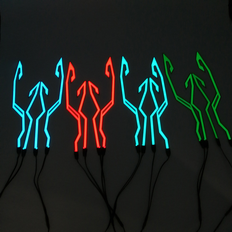 Canhui Bandă luminoasă de avertizare pentru cască cu față completă (material: film de lumină rece)