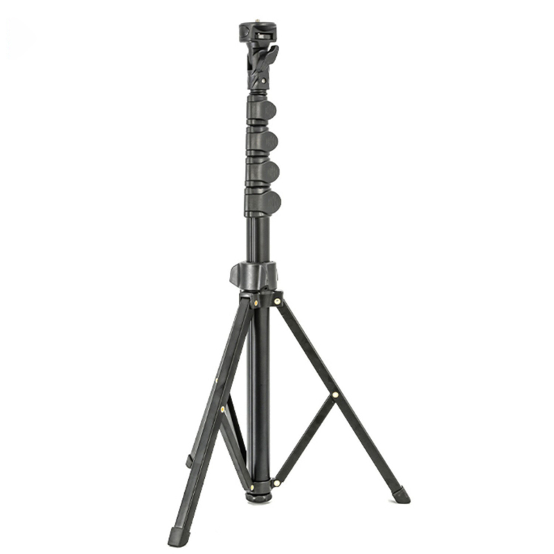 Trepied de podea din aliaj de aluminiu pentru telefon, streaming live – 5 secțiuni, încărcare maximă 2 kg, țevi cu diametre 25–22–19–16–14 mm