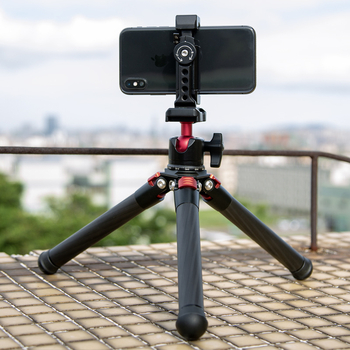 Manizek-201 Clips pentru telefon cu eliberare rapidă pentru telefoane mobile, aliaj de aluminiu, rotire la 360°, port universal pentru șurub 3/8, încărcare până la 2 kg