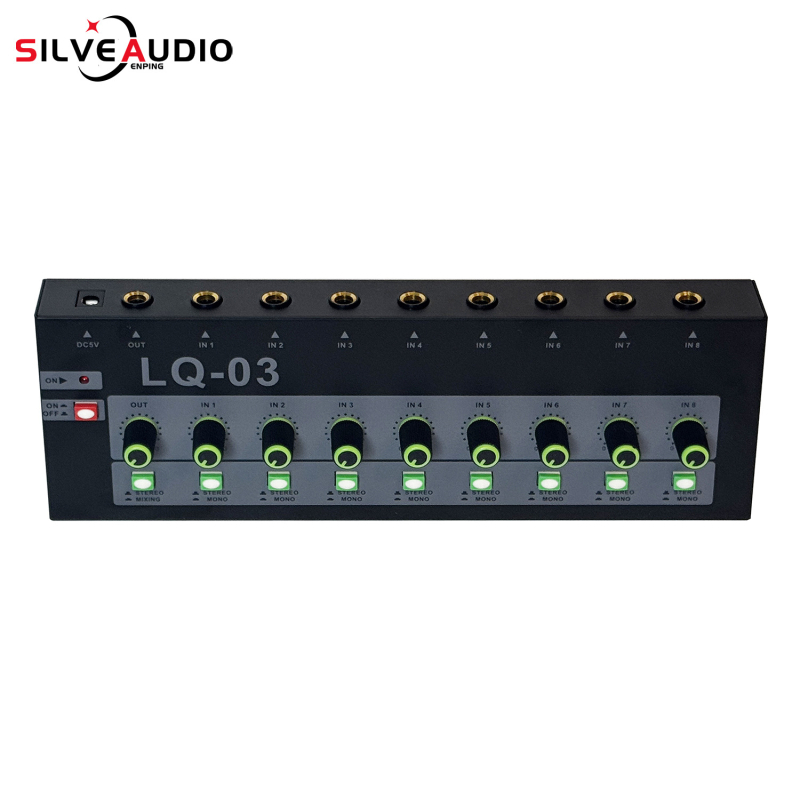 Silveaudio Gax-lq03 Mikrofonski mikser - 4/8-kanalni predpojačalo i 6,5 mm audio ulaz
