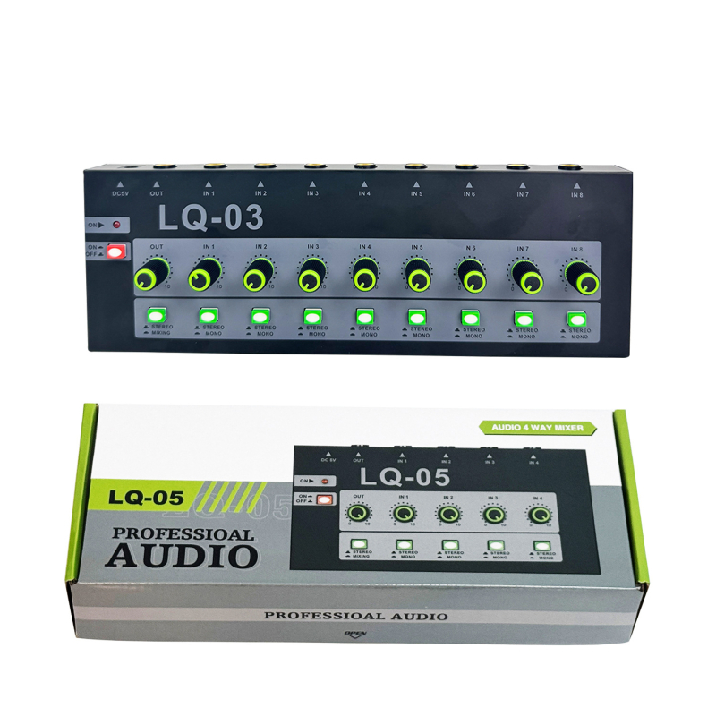 Silveaudio Gax-lq03 Mikrofonski mikser - 4/8-kanalni predpojačalo i 6,5 mm audio ulaz