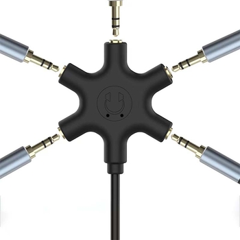 USB/Type-C na 5×3.5 mm audio splitter, pretvarač 1 na 5 zvuka, zlatno obloženo, bakreno jezgro, CCC certificiran