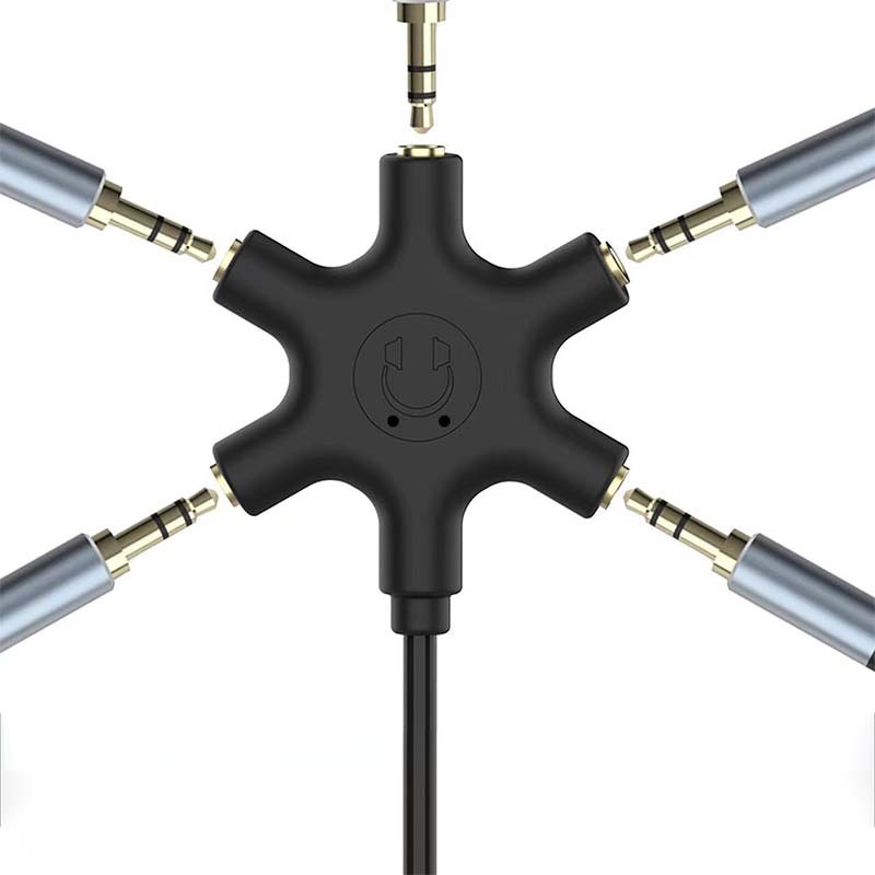 USB/Type-C na 5×3.5 mm audio splitter, pretvarač 1 na 5 zvuka, zlatno obloženo, bakreno jezgro, CCC certificiran