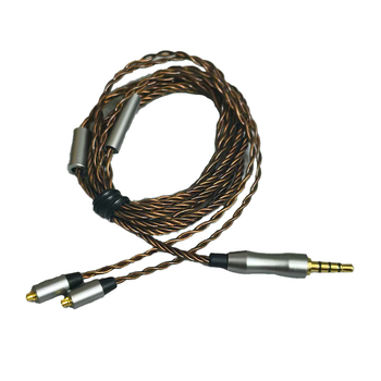 MMCX kabel za slušalice — ručno pletena srebrno pokovana bakrena žica, 4 vodova, 32 jezgara, 3,5 mm priključak
