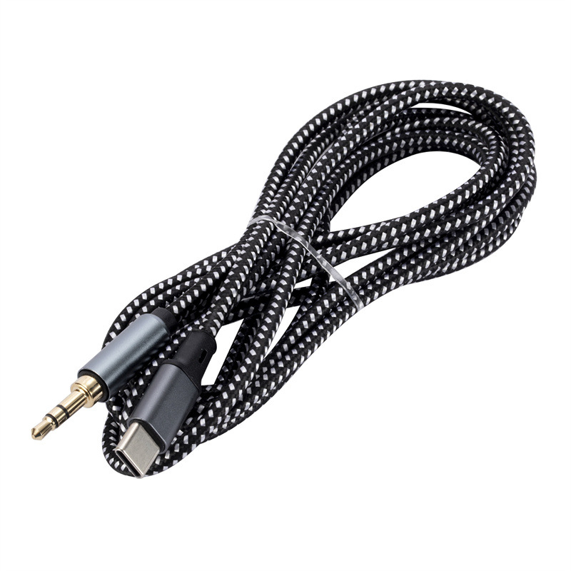 Type-C audio kabel na 3,5 mm za mobitele i tablete, zlatno premazan, pleteni bakar