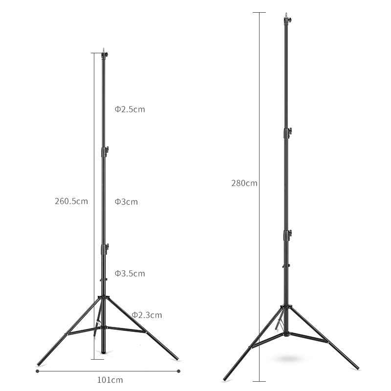 Fotografski stativ za rasvjetu (Air-Cushioned), aluminijska legura, opterećenje 8 kg, radna visina 103-280 cm, promjeri cijevi 3,5/3/2,5 cm