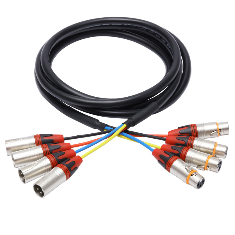 Višekanalni audio kabel s višejezgrenim XLR konektorom, 4-kanalni kabel za signale zvuka i rasvjete na pozornici; Golden Three Lakes marka, PVC ovojak, rosh certifikat, pogodan za audio i video
