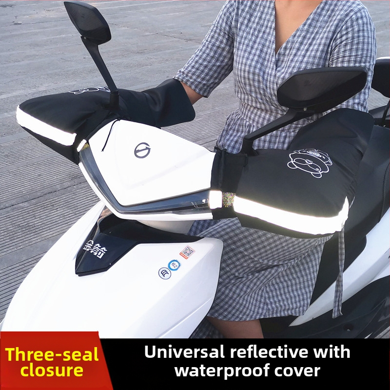 Κάλυμμα χειρολαβής για ηλεκτρικό σκούτερ και μοτοσικλέτα – βαμβακερό, αδιάβροχο, ανθεκτικό στον άνεμο, με παχύτερη μόνωση (ζεύγος)