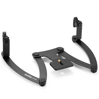 Στήριγμα φλας MW με διπλή κεφαλή για οδοντιατρική αισθητική φωτογράφηση, συμβατό με MF12-DK1 μακροφλας (Μοντέλο MF-DB; Βάρος περίπου 0,43 kg)