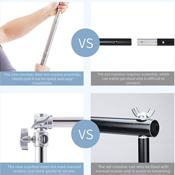 Stativ de fundal din oțel inoxidabil pentru fotografie, stativ telescopic cu 3 secțiuni pentru iluminare, înălțime de lucru 2.8 m, țevi Ø25/30/35 mm, greutate 5.5 kg, marca YIDA