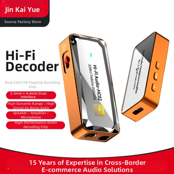 Audio dekódovací kábel s dvojportom 4.4mm/3.5mm a Type-C, strieborné pokovenie, monokrystalické meďové jadro, CE certifikát