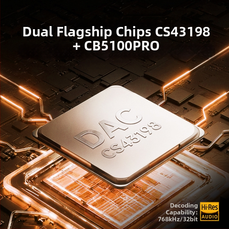 Audio dekódovací kábel s dvojportom 4.4mm/3.5mm a Type-C, strieborné pokovenie, monokrystalické meďové jadro, CE certifikát