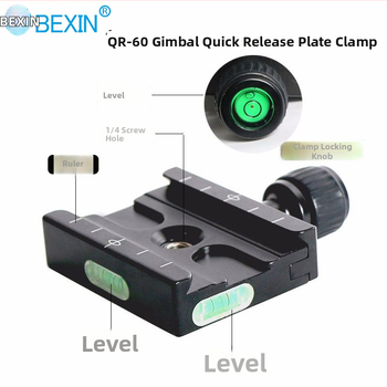 Placă de eliberare rapidă pentru cameră SLR, din aliaj de aluminiu, universală, model QR-60S, sarcină de până la 6–10 kg, greutate 0,13 g