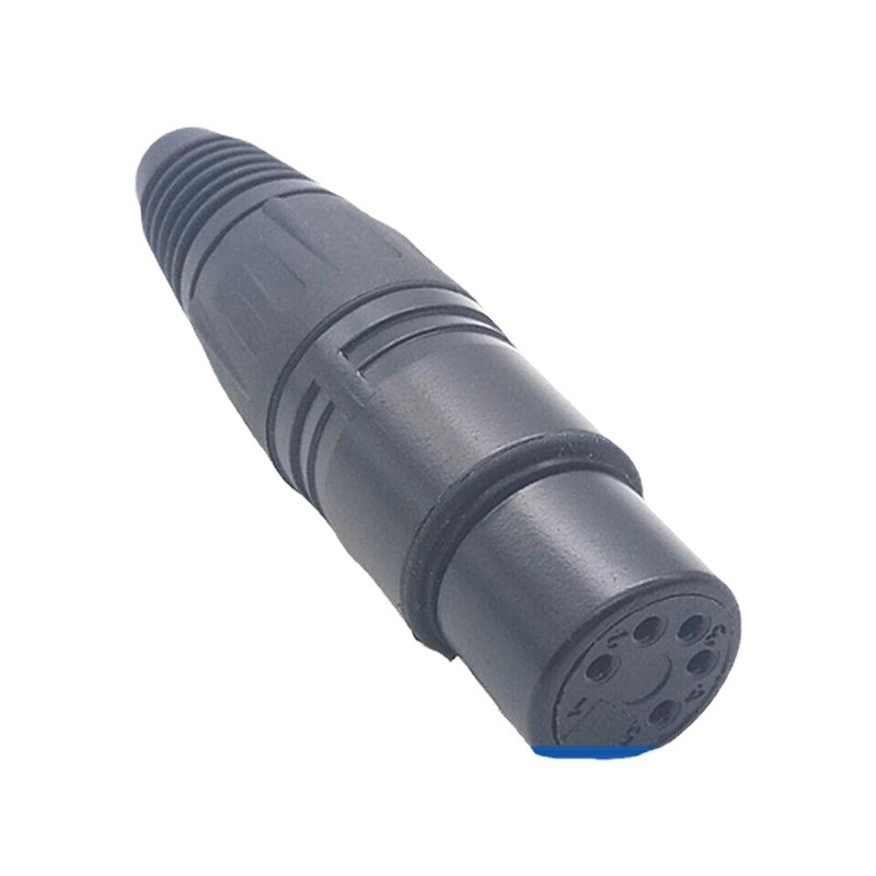 5-pontos XLR mikrofon dugó, rézmaggal, ezüstözött bevonattal, audio/video csatlakozó